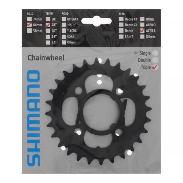 Shimano FC-M361 Eturatas 28t 64mm 3x8/7