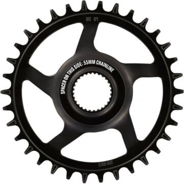e13 e*spec Steel Direct Mount Chainring 34T Bosch CX Gen4 CL 53/55 via Spacer Black