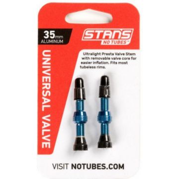 Stans NoTubes Tubeless-venttiili alumiini sininen 44mm pari