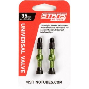 Stans NoTubes Tubeless-venttiili alumiini vihreä 44mm pari