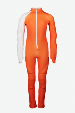 POC Junior Skin GS Ski Racing Suit - Zink Orange / Hydrogen White sykäpuku